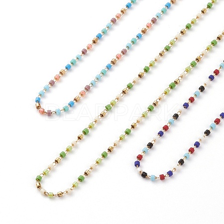 Glass Seed Beads Choker Necklaces NJEW-JN03255-1