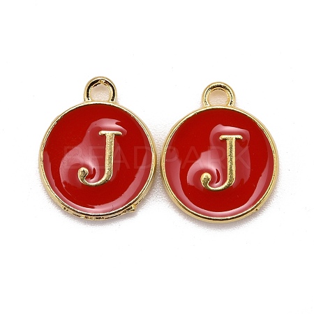 Golden Plated Alloy Enamel Charms X-ENAM-S118-03J-1