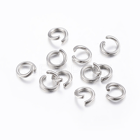 Tarnish Resistant 304 Stainless Steel Open Jump Rings STAS-H437-7x0.7mm-1