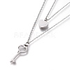 304 Stainless Steel Double Layer Necklaces NJEW-I240-03-4