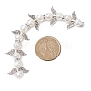 Alloy & ABS Plastic Imitation Pearl Round Beaded Link Chains PALLOY-JF02923-2