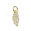 Brass Micro Pave Clear Cubic Zirconia Charms KK-H475-53G-01-1