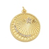 Rack Plating Brass Micro Pave Cubic Zirconia Pendants X-KK-C074-50G-1