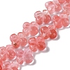 Cherry Quartz Glass Beads Strands G-M418-D05-01-1