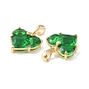 Brass Micro Pave Cubic Zirconia Charms KK-L208-03G-02-3