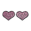 Heart Hotfix Glass Rhinestone with Cloth Patches PATC-T002-02C-1