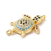 Rack Plating Brass Micro Pave Colorful Cubic Zirconia Connector Charms KK-K377-33G-2