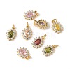 SHEGRACE Brass Micro Pave Cubic Zirconia Pendants XGRQ2O909-446G-2