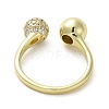 Rack Plating Brass with Clear Cubic Zirconia Cuff Rings RJEW-G308-01A-G-3