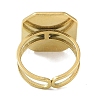Ion Plating(IP) 304 Stainless Steel Enamel Octagon Cuff Finger Rings RJEW-L107-069G-02-3