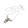 Alloy Skull with Bat Pendant Necklace LS-NJEW-G056-02AS-3