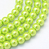 Baking Paint Pearlized Glass Pearl Round Bead Strands HY-Q330-8mm-66-1