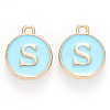 Golden Plated Alloy Enamel Charms ENAM-S118-04S-1