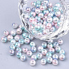 Rainbow ABS Plastic Imitation Pearl Beads OACR-Q174-12mm-05-1