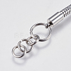 304 Stainless Steel Round Snake Chain Bracelet Making X-STAS-F139-056P-F-3