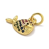 Rack Plating Brass Micro Pave Cubic Zirconia Charms KK-I718-03G-D-2