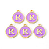 Golden Plated Alloy Enamel Charms X-ENAM-S118-10R-2