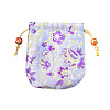 Chinese Style Flower Pattern Satin Jewelry Packing Pouches PW-WG42698-06-1