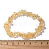 Chips Natural Citrine Beaded Stretch Bracelets X-BJEW-JB01826-08-2