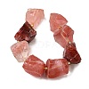 Raw Rough Cherry Quartz Glass Beads Strands G-Z087-B08-3