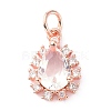 Brass Cubic Zirconia Charms ZIRC-C022-10RG-1