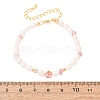 Natural Strawberry Quartz Chip and Rice Natural Pearl Beaded Bracelets GG-CBA3297-13G-C-5