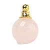 Natural Rose Quartz Perfume Bottle Pendants G-K338-22G-02-1