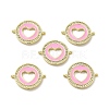 Brass Micro Pave Clear Cubic Zirconia Connector Charms KK-E068-VB053-1-3