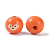 Animal Themes Printed Wood European Beads WOOD-M013-01B-2