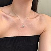 Rainbow 925 Sterling Silver Micro Pave Cubic Zirconia Pendant Necklaces for Women NJEW-F338-06P-7