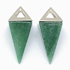 Natural Green Aventurine Pendants KK-E757-D-03P-1