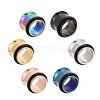 12Pcs 6 Colors 316 Surgical Stainless Steel Screw Ear Gauges Flesh Tunnels Plugs STAS-YW0001-16A-5