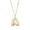 1Pc Initial Letter Brass Pendant Necklaces NJEW-YW0001-24A-1