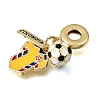Football Theme Brass & Enamel European Dangle Charms KK-CBA8E93-01A-2