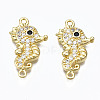 Brass Micro Pave Cubic Zirconia Links Connectors ZIRC-N039-114B-NF-1