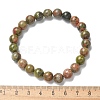 Natural Unakite Bead Stretch Bracelets X-BJEW-K212-B-006-5