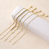 5 Pcs 5 Styles Brass Chain Bracelets Set for Women BJEW-D357-01G-3