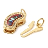 Brass Micro Pave Clear Cubic Zirconia Box Clasps KK-K385-093G-3