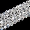 Transparent Electroplate Glass Beads Strands GLAA-F029-3mm-A13-1