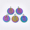 Rainbow Color Ion Plating(IP) 201 Stainless Steel Charms STAS-Q201-JN166-8-3