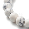 Natural Lava Rock & Natural and Synthetic Howlite Stretch Bracelets Set for Couples Best Friendship BJEW-JB06869-10