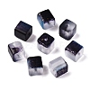Frosted Glass Beads with Golden Glitter Powder DGLA-NH001-8mm-01B-1
