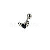 Angel Wing Heart 316L Surgical Stainless Steel Pave Cubic Zirconia Tongue Rings FS-WG901EE-11-1