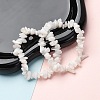 Unisex Chip Natural Rainbow Moonstone Beaded Stretch Bracelets BJEW-S143-37-1