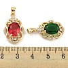 Brass Micro Pave Clear Cubic Zirconia Pendants KK-P263-26KCG-3