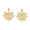 Brass Micro Pave clear Cubic Zirconia Pendants ZIRC-N039-165-NF-1