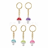 Glass Seed Beads Mushroom Keychain KEYC-MZ00021-1