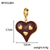 Heart Charms 304 Stainless Steel Enamel Pendants STAS-OY004-09G-6