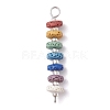 Chakra Natural Lava Rock Dyed Beaded Connector Charms PALLOY-JF02546-01-1