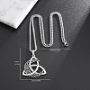 Viking Triskelion Knot Moon 201 Stainless Steel Pendant Necklaces for Men FS-WG9ED82-01-2